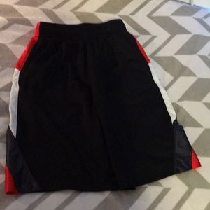 Youth M Red, white, black athletic shorts